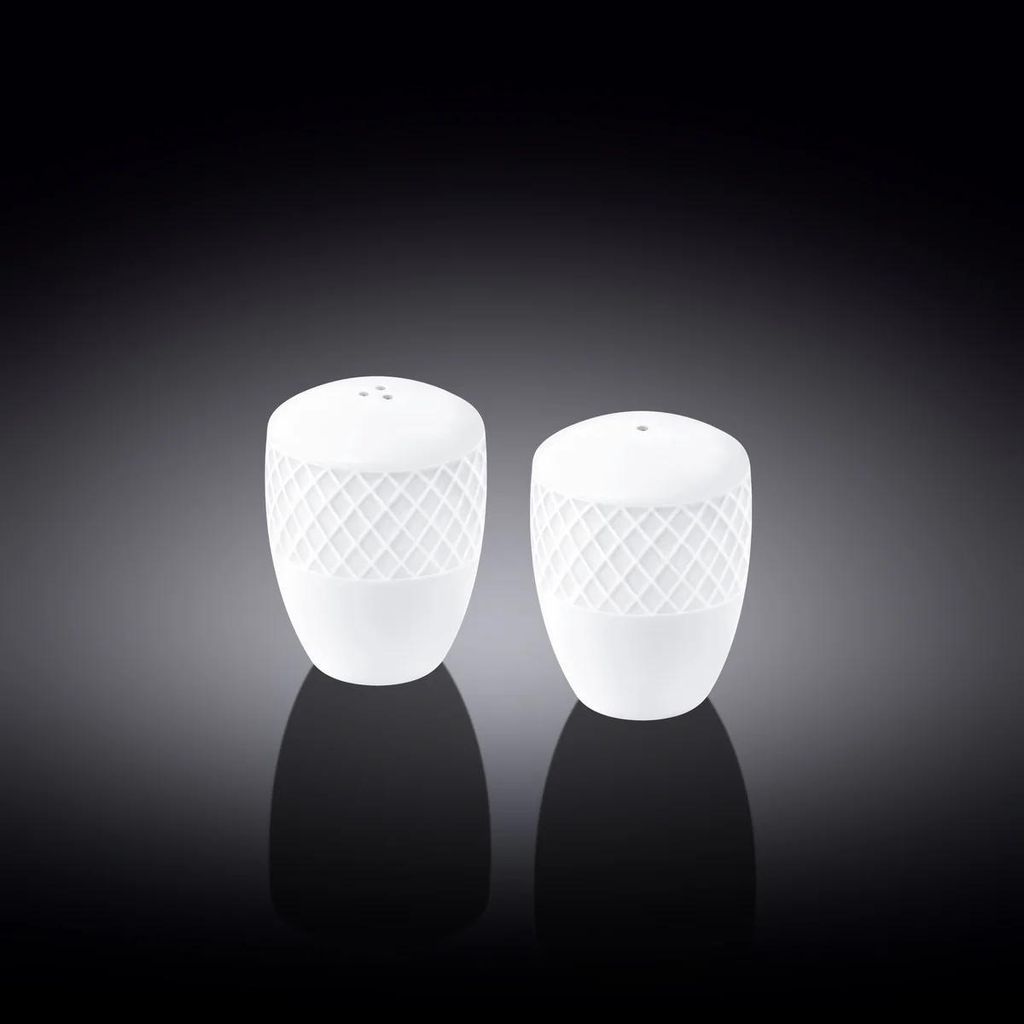 Ensemble sel et poivre Wilmax en porcelaine blanche Image du produit 