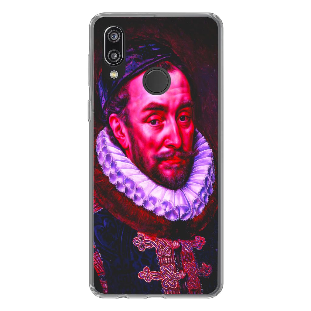 MuchoWow Handyhülle Schutzhülle Hülle für Huawei P20 Lite (2020) Wilhelm von Oranien - Kunst - Rosa Silikon Softcase Handy Hülle - Kartenhalter