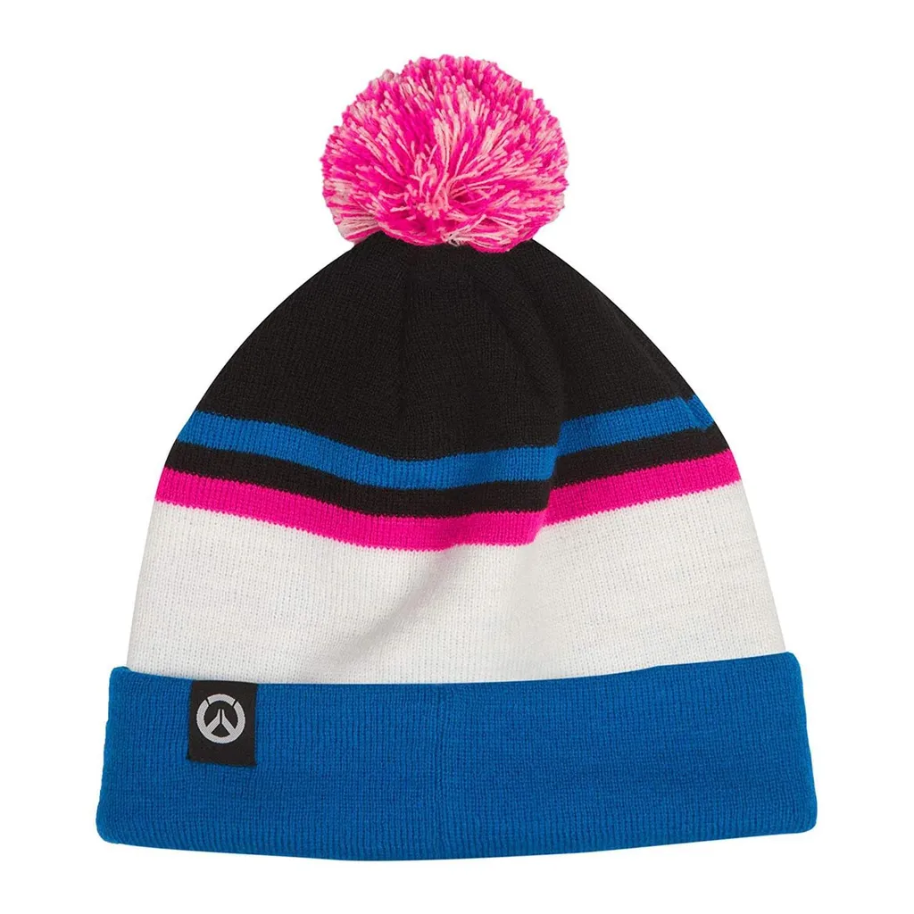 Bonnet Overwatch D.Va pour l'Hiver - Casquette Gaming Rose à Pompon