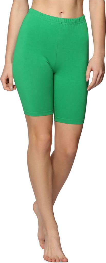 Bellivalini Damen Kurze Leggings aus Baumwolle BLV50-157 (Grün, S)