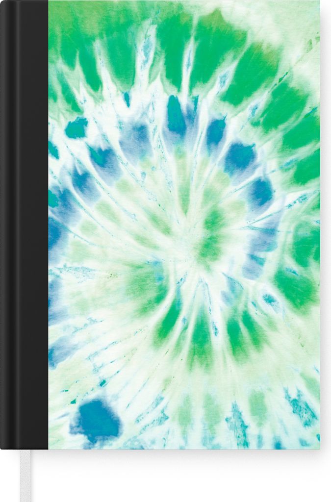 MuchoWow Notizbuch Tagebuch Haushaltsbuch Notebook A5 Krawattenfärbung - Spirale - Grün - Blau - Notizblock - Notizheft - Notebook - Schreibblo...