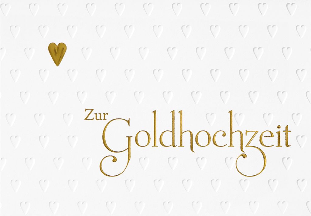 Goldhochzeit Glückwunschkarte im Format 115x17cm mit Umschlag