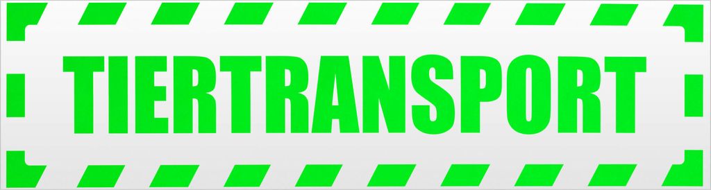 Kiwistar Tiertransport gestreift Magnetschild Schild magnetisch - 45cm Neongrün - Magnetfolie für Auto PKW Kfz