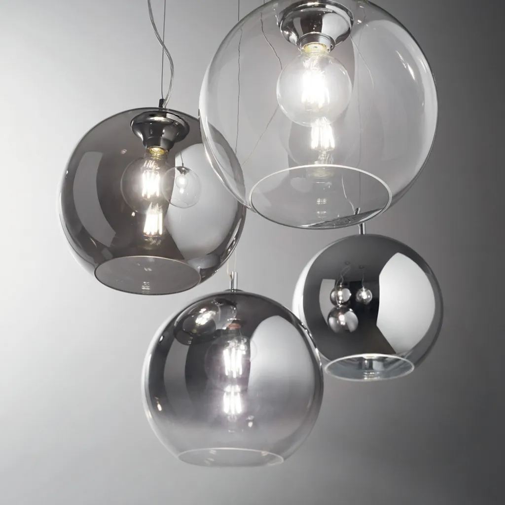 Suspension Nemo D40 Chrome pour Table à Manger et Cuisine Moderne E27