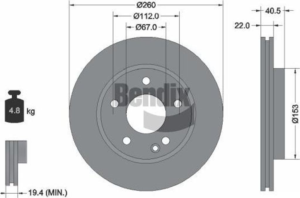 BENDIX Braking BDS1183 Bremsscheibe OE 1684210212 kompatibel mit A-Klasse