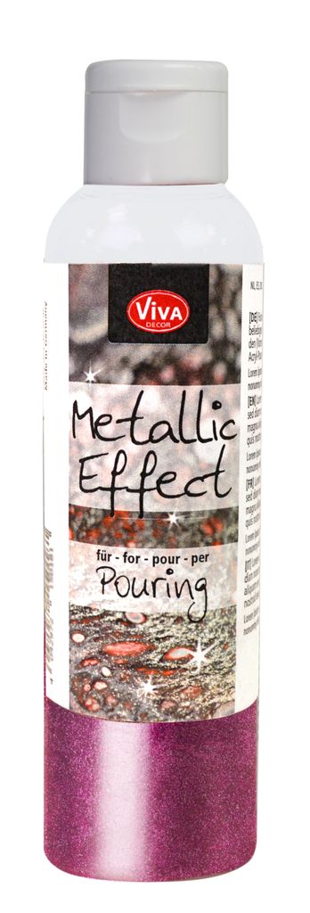 Viva Decor Metallic Effekt Pouring 120 ml Acrylfarbe für kreative Kunstprojekte Magenta