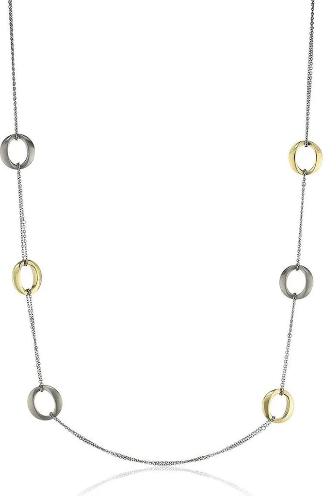 Collier Bicolore Boccia 0856-02 en Titane - Finition Mate et Brillante