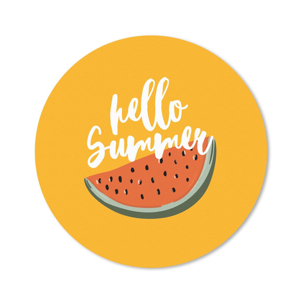 MuchoWow Mauspad Mousepad Sommer - Wassermelone - Gelb 50x50 cm - Mousepads - Maus Mat - Pad - Mausunterlage - Vinyl