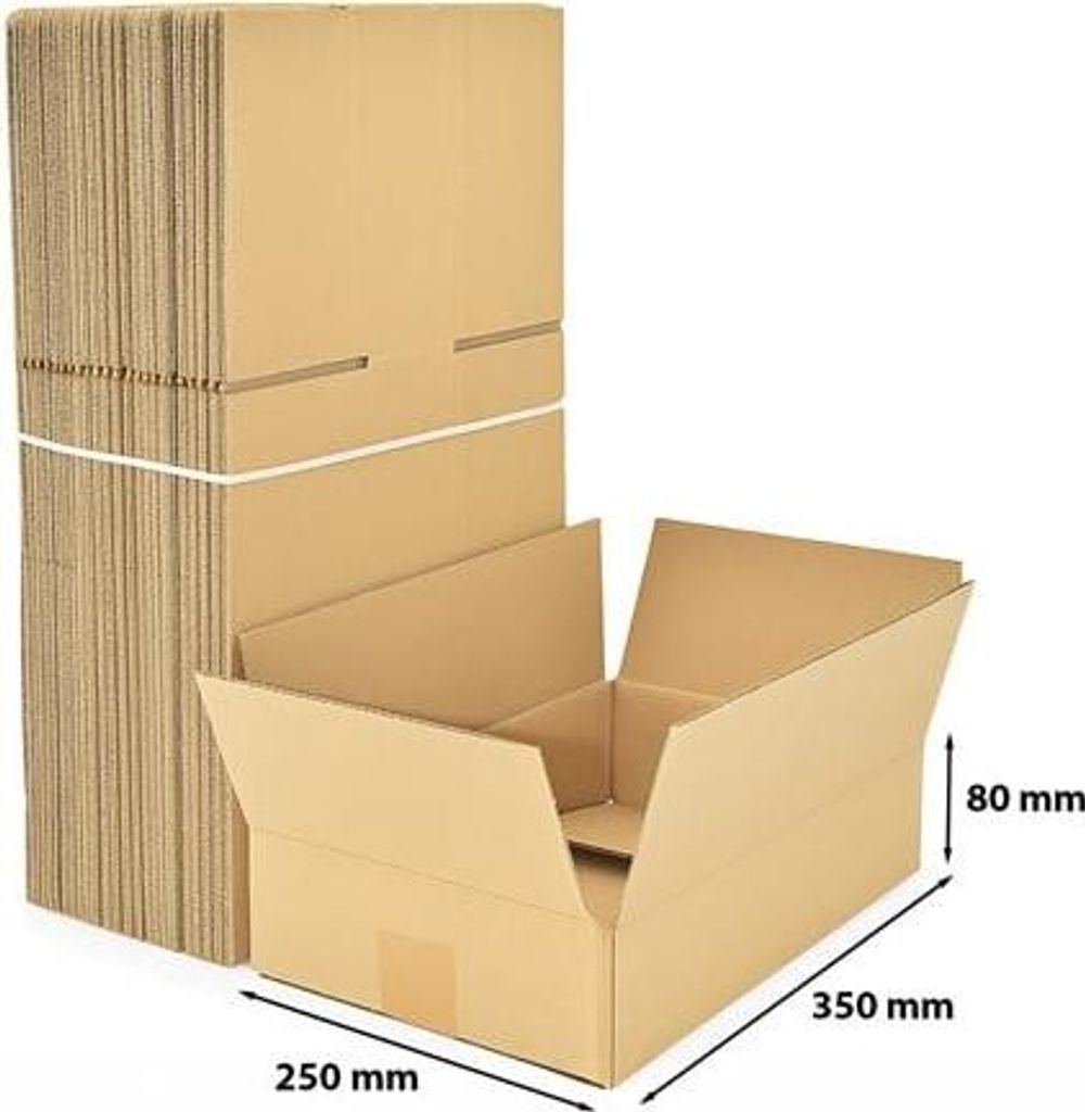 Faltkarton 350 x 250 x 80 mm (außen) B320 100 Stück