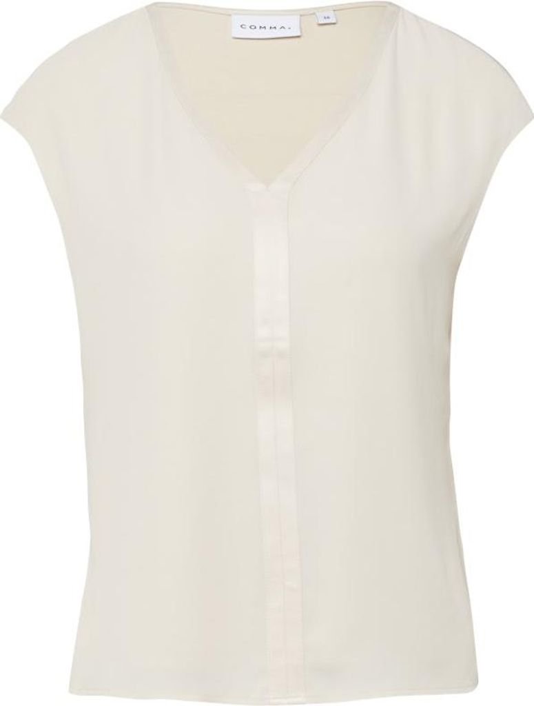 Comma Damen Polo-T-Shirt Braun Größe 46 Produktbild 