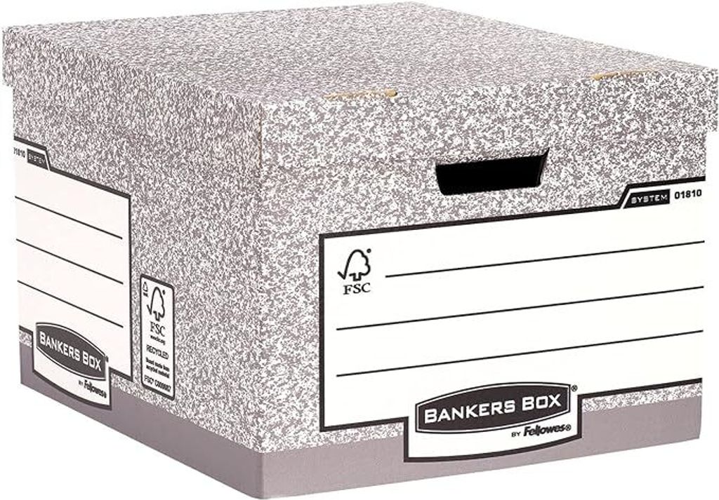 Archívna krabica veľká Fellowes BANKERS BOX sivá/biela 38x28,7x43 cm