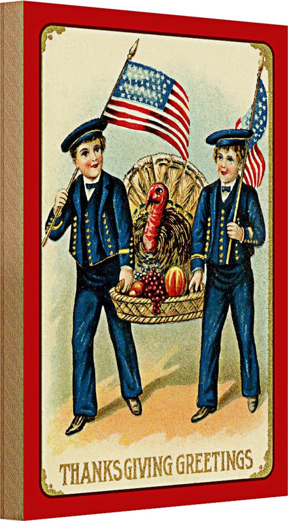Holzschild Weihnachten Erntedankfest Amerika 20x30cm