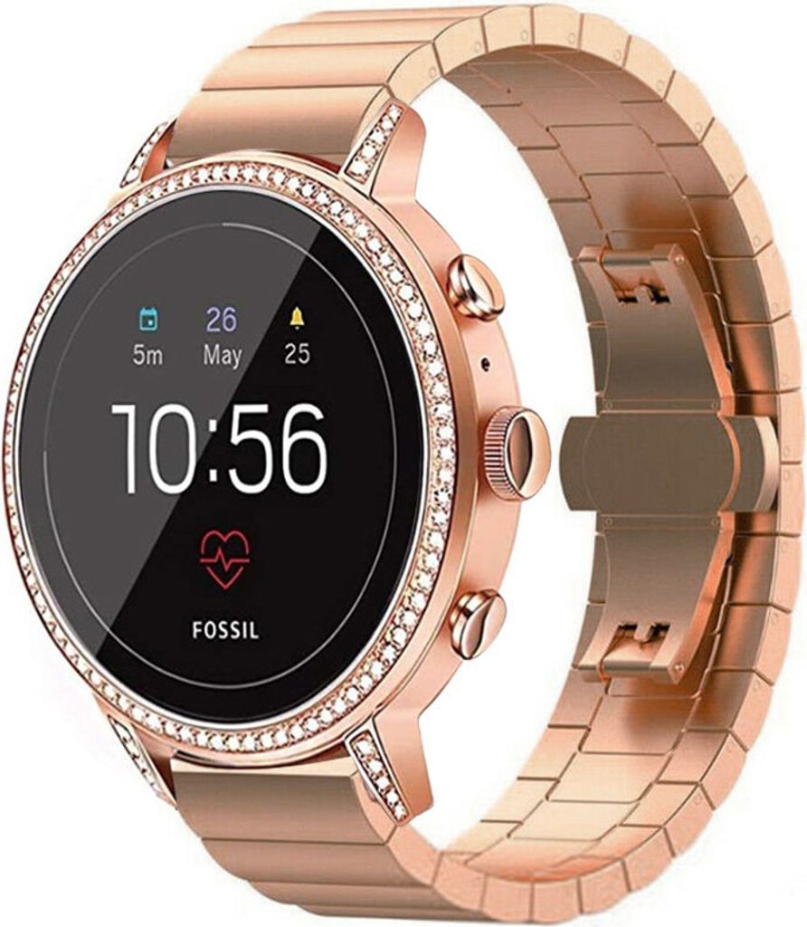 Strap-it Metallarmband - Kompatibel mit Fossil Gen 5e Armband 42mm Fossil uhrenarmband Fossil ersatzarmband Edelstahl für Smartwatch 18mm Armband ...
