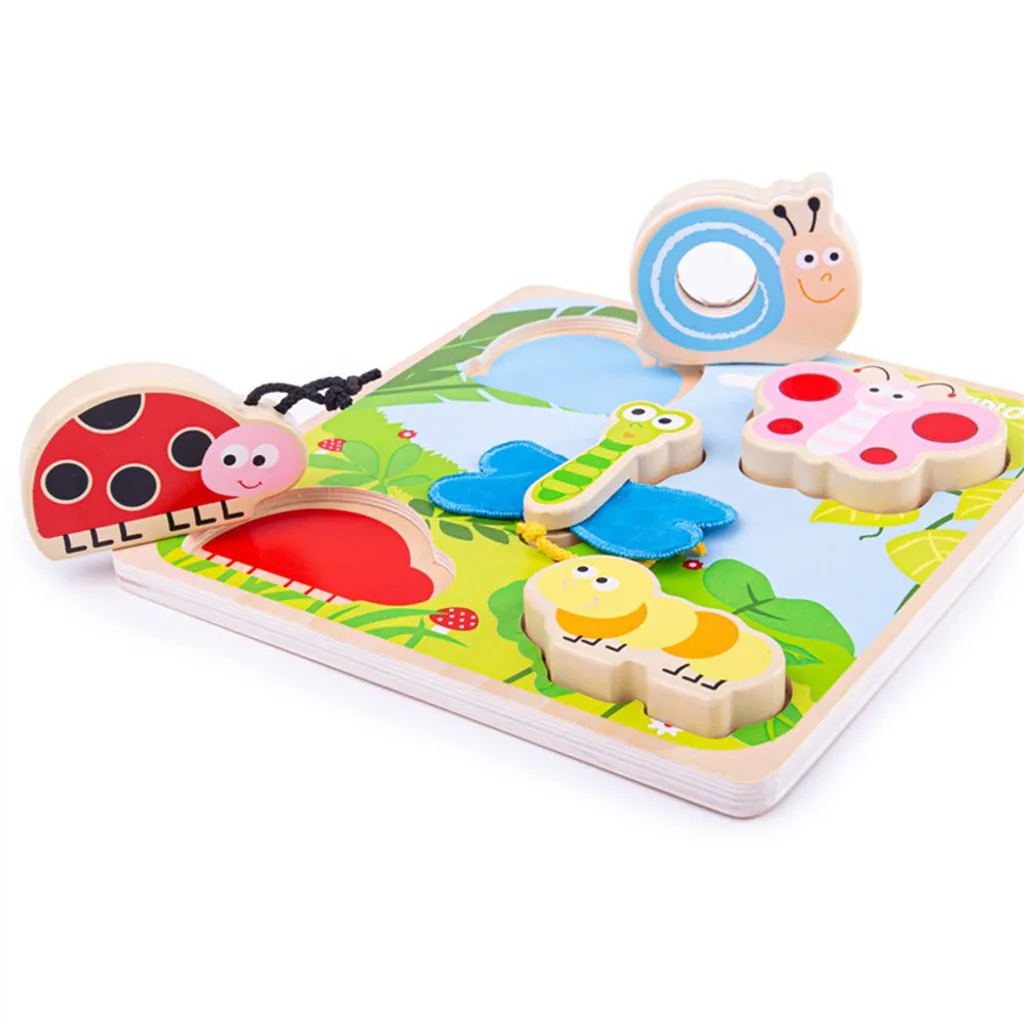 Puzzle Tactile Insectes Tidlo avec Textures Variées et Bois Naturel