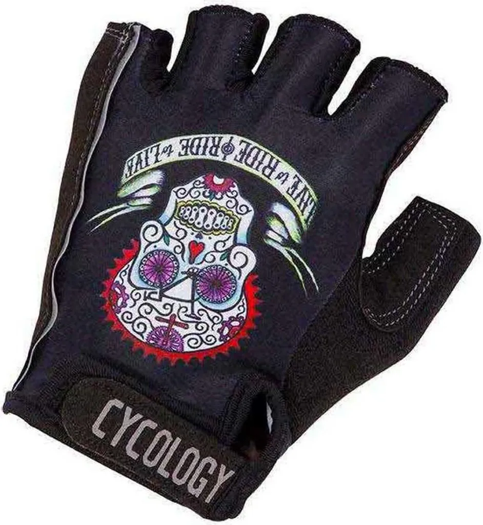 Gants Courts Vélo Rembourrés Cycology Day Of The Living Noir en M