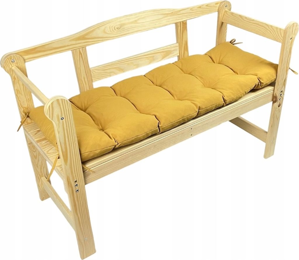 Gartenbankkissen, Senffarbe, 180x40x8, Gartenkissen, Gartensitzkissen, Outdoorkissen, Gartenkissen