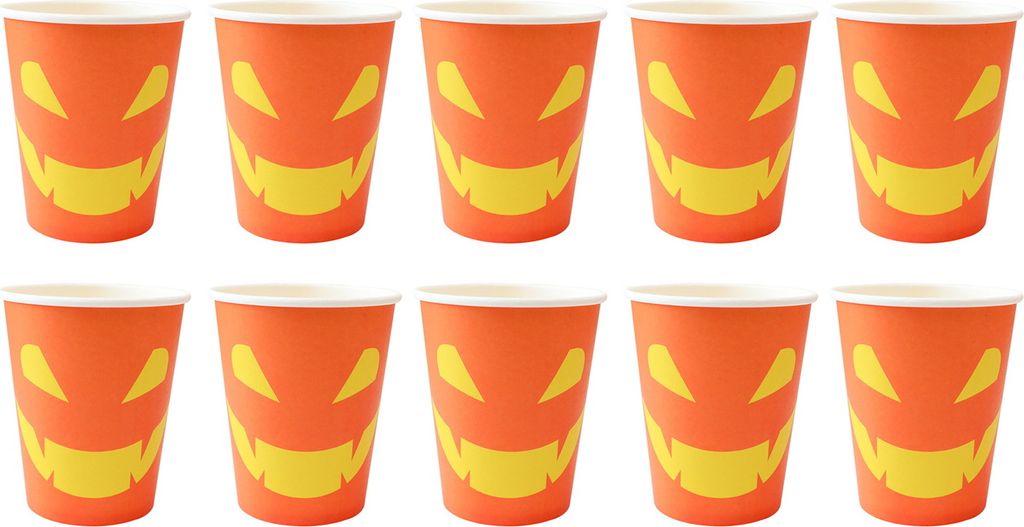 10 Stück Halloween-Kürbis-Pappteller, festliches Geschirr, Halloween, Thanksgiving, ölbeständige Speiseteller für Erntepartys