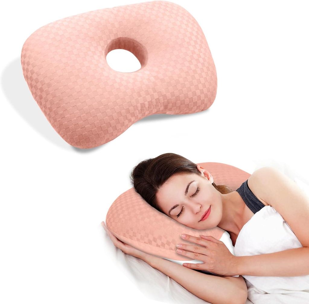 Piercingkissen - Rosa - Ohrkissen mit Loch - Donut-Kissen Produktbild 