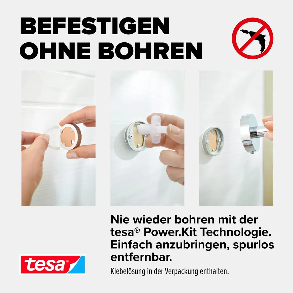 tesa 40630-00000-00 tesa Handtuch-Doppelhaken SMOOZ, verchromt - 5