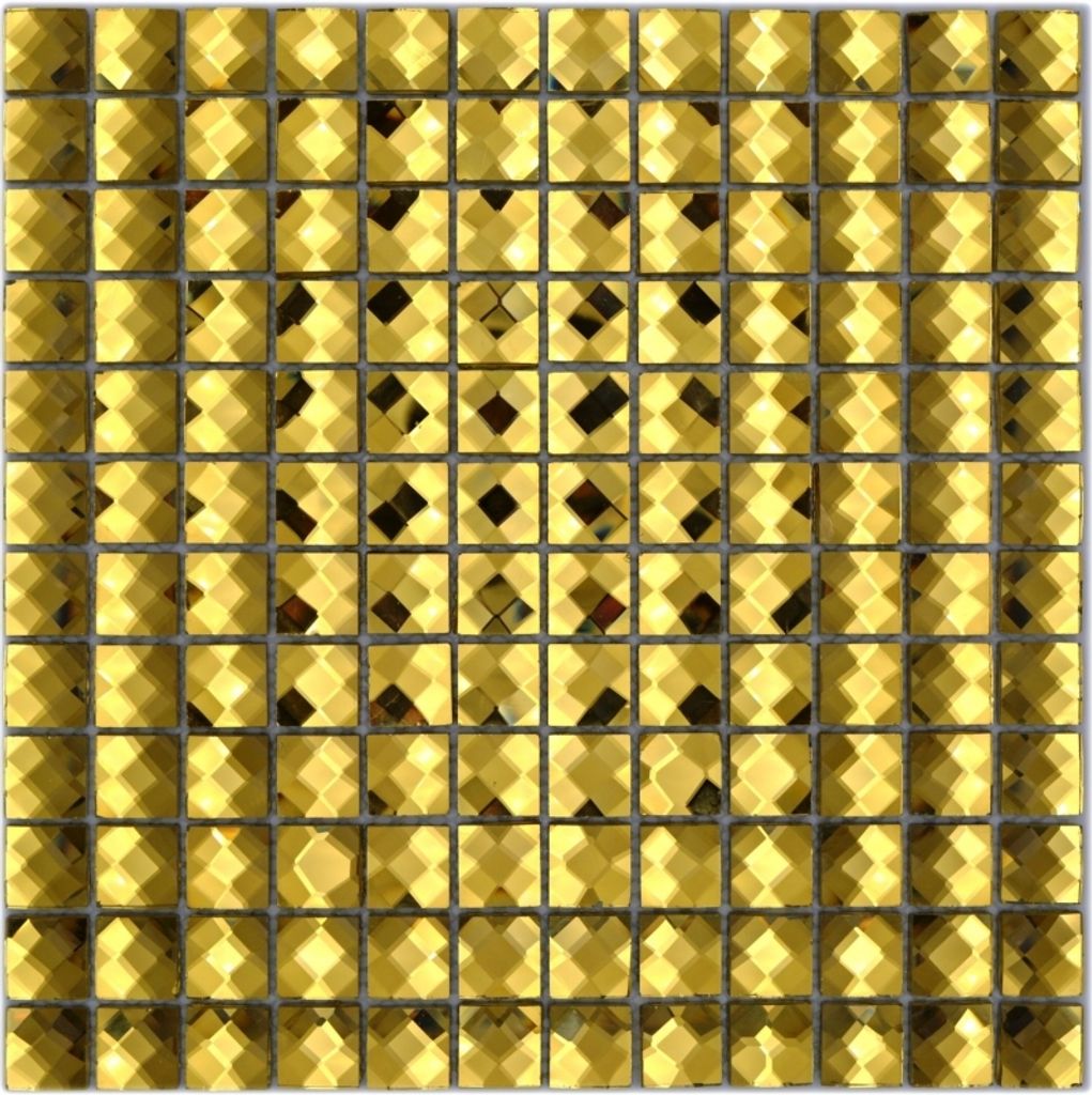 Diamant Mosaikfliese gold glänzend Wand Küche Bad Dusche MOS130-GO823
