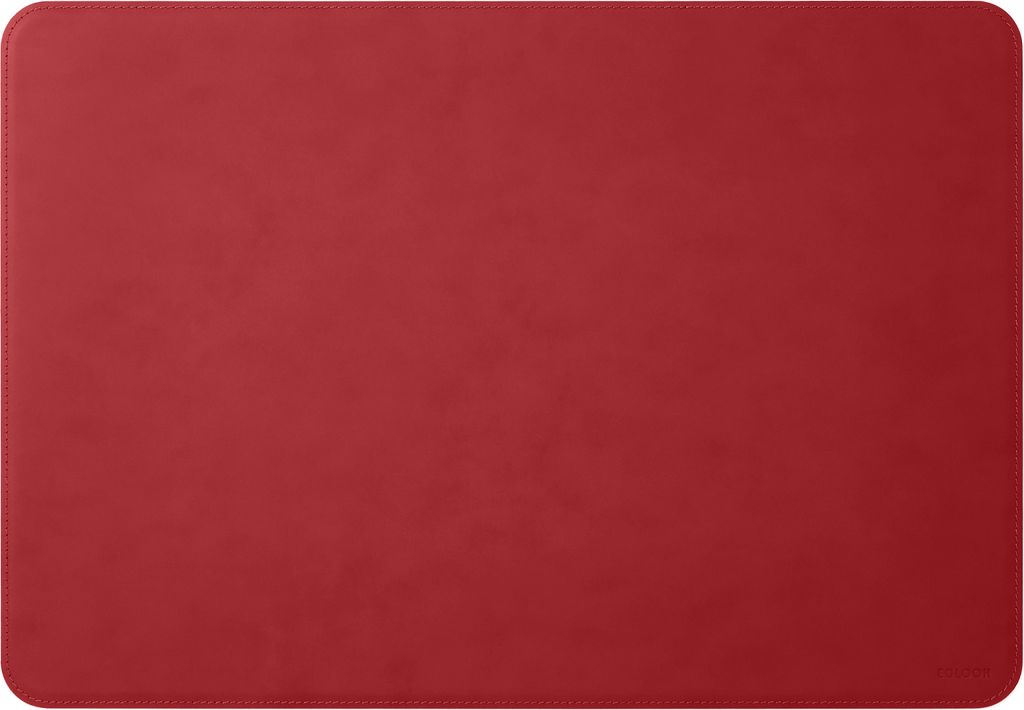 Schreibtischunterlage Leder Ferrari Rot cm 80x50 - Runde Ecken - Handwerkliche Nähte - Hergestellt in Italien
