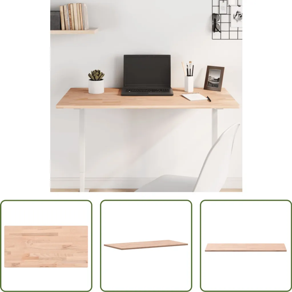 Piano Tavolo 100x50 cm Legno Massello Faggio Naturale | The Living Store