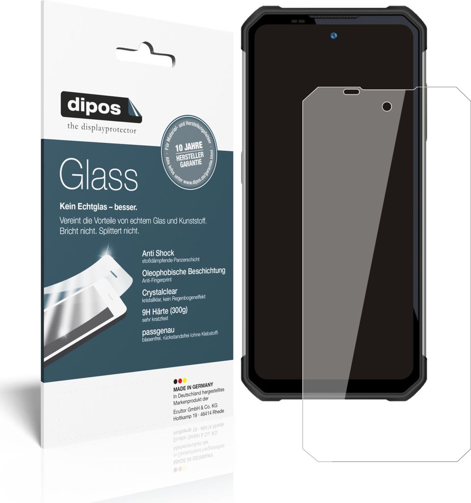 2x Schutzfolie für Oukitel WP17 - Anti-Shock 9H Folie dipos Glass Kunststoffglas