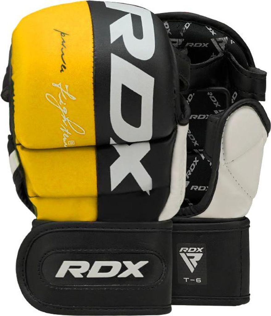 RDX MMA-Handschuhe für Kampfsporttraining und Grappling, zugelassen von SMMAF, Palm-O Maya Hide Leder-Sparringhandschuhe, gut für Kickboxen, Muay...