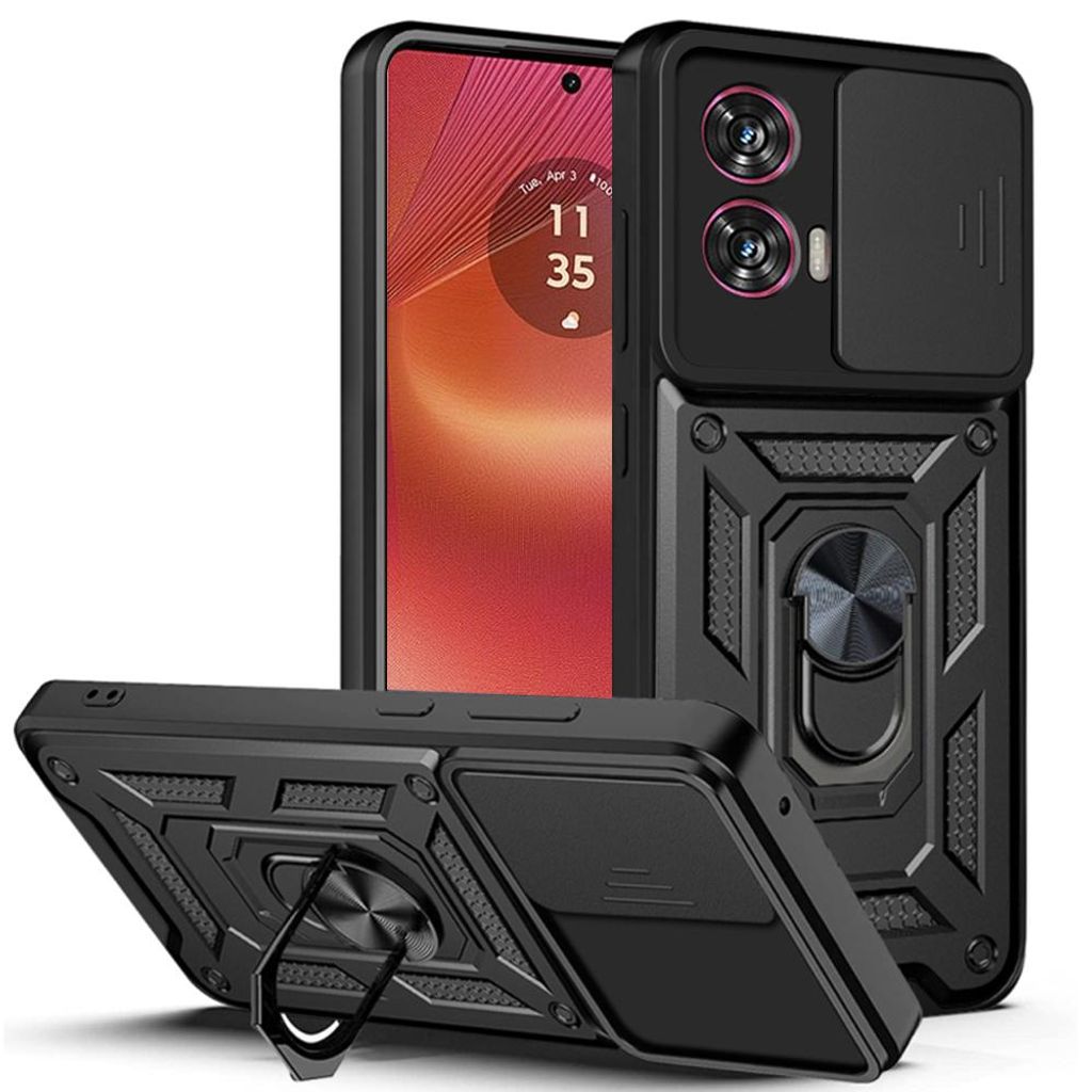 Techsuit Camshield Back Cover Hülle für Motorola Edge 50 Fusion - Schwarz