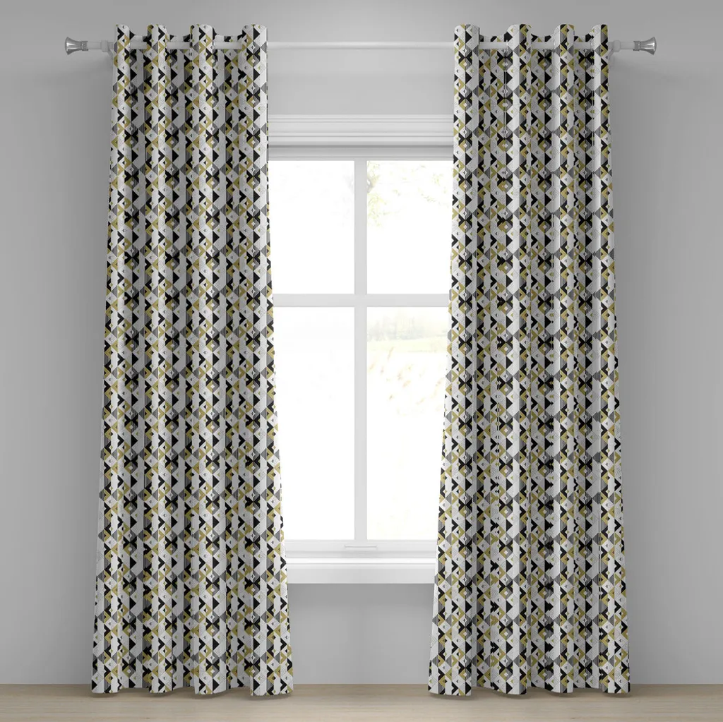 Paire de rideaux décoratifs 2 panneaux art moderne géométrique 280x175