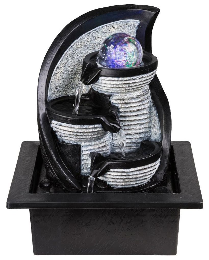 RGB LED Tischbrunnen mit Farbwechsel, Höhe 25,5 cm Produktbild 