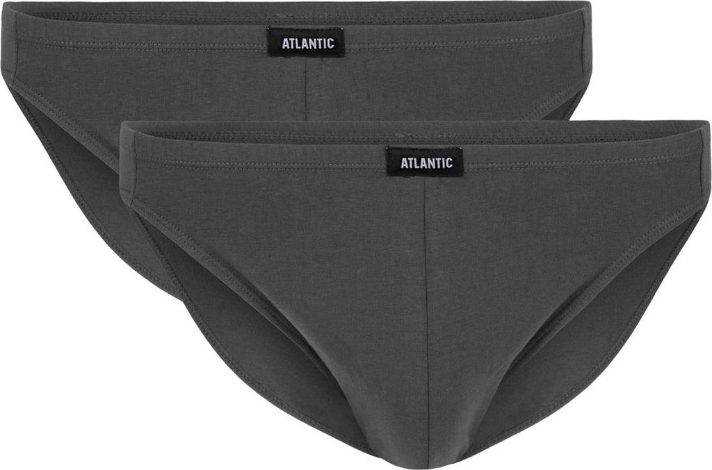 Atlantic Herren Slipy Mini Set - Bequeme Unterwäsche aus Pima-Baumwolle und Modal, Elastisch, 2er Pack, Grau | Weiß | Schwarz, Größe M XL