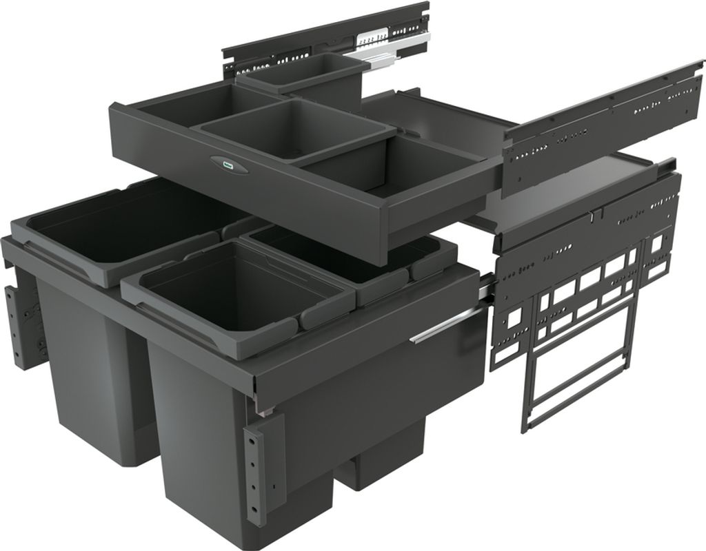 Cestino Naber Cox® Base 360 S/600-3 con base, antracite, Immagine del prodotto 