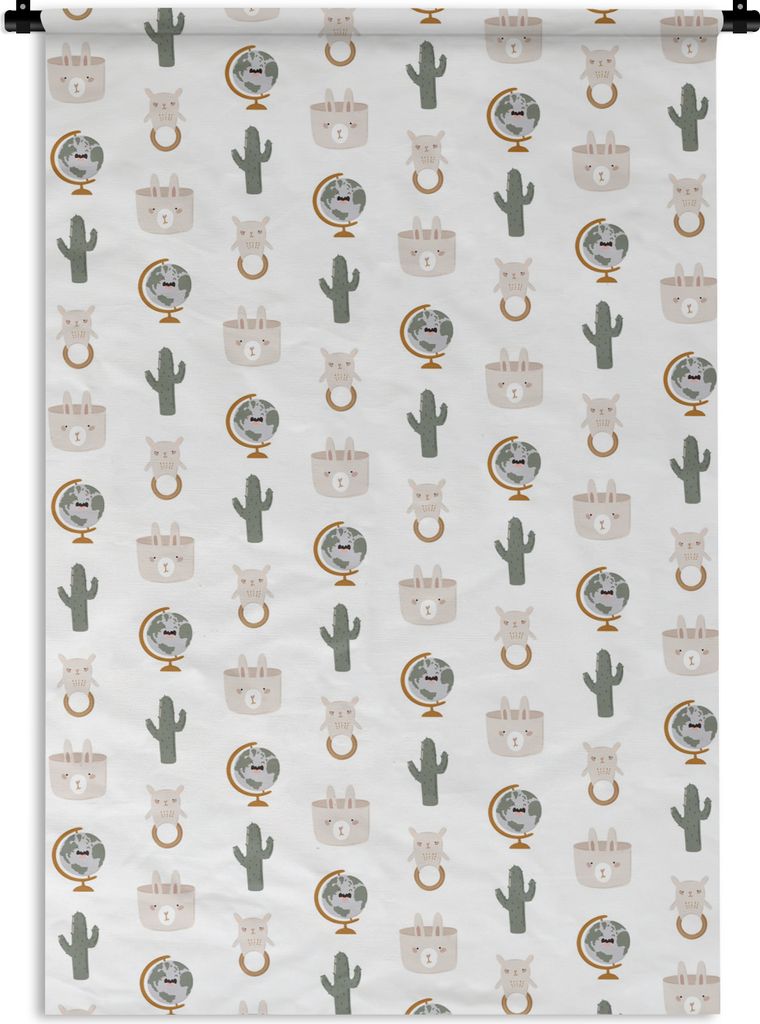 MuchoWow Wandteppich Wandbehang Illustrationen - Grau - Muster 60x90 cm Tapisserie Dekoration Wandtuch - Foto-Teppich - Abwaschbar