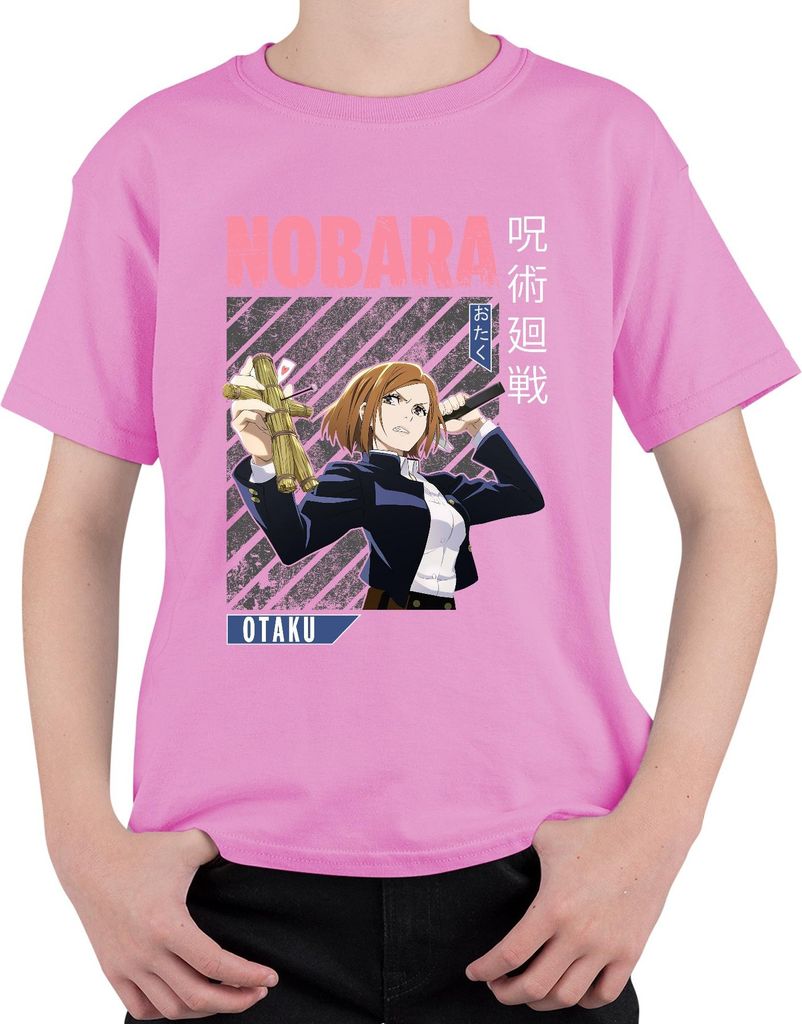 Nobara Kugisaki Jujutsu Kaisen Anime Nagelpuppe Hammer Otaku Uni Kinder T-Shirt, Pink, 104