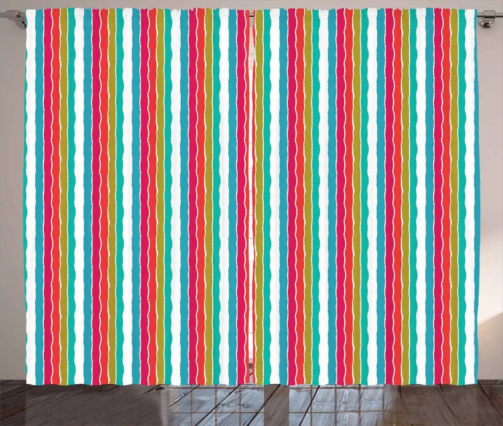 Tenda Soggiorno ABAKUHAUS Righe Sottili Multicolore 280x175 cm