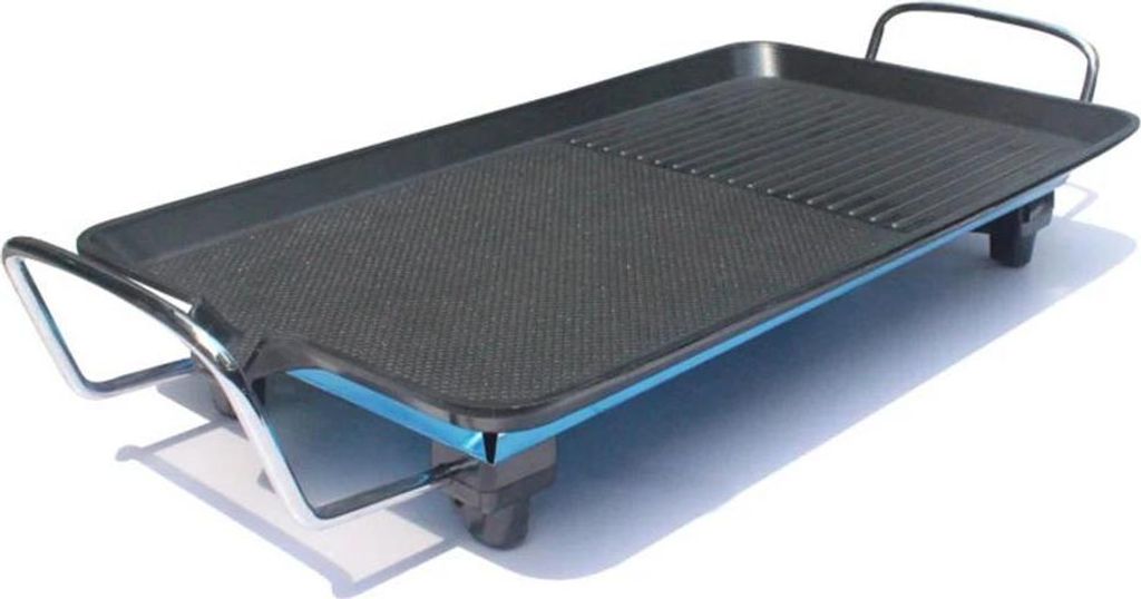 Rechteckiger Elektrogrill - Tischgrill 40×24 cm - Temperatur regelbar - 220 V - Antihaft-Grillplatte - Leicht zu reinigen - Schwarz