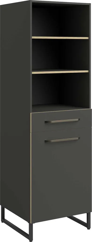 Armoire colonne Wade anthracite : finissez-en avec le désordre de salon