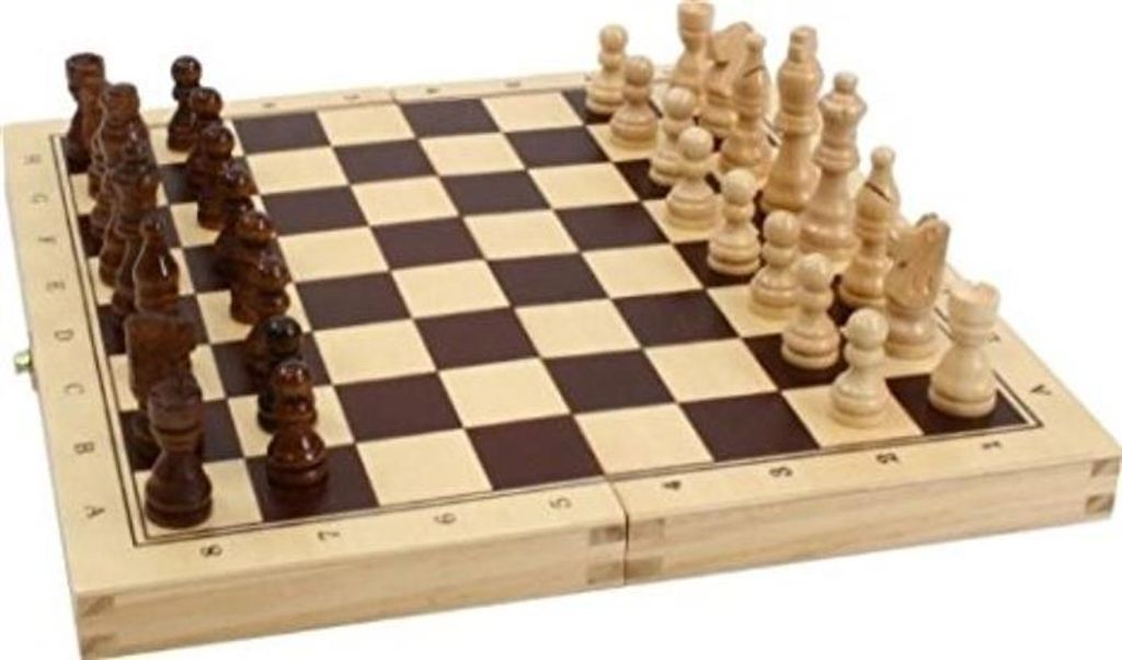 3 in1 Holz Schach Backgammon Dame Kassette Spiel Schachspiel Backgammonspiel 