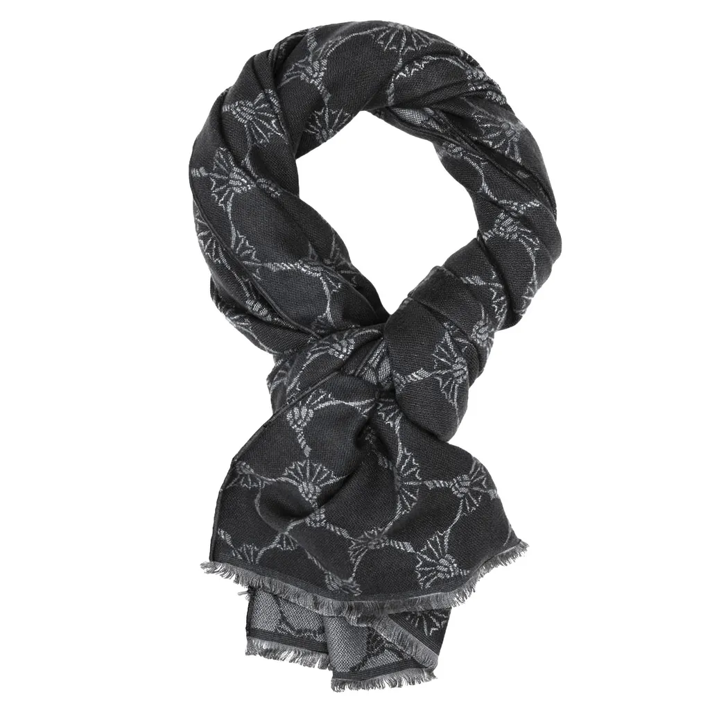 JOOP! Herren Schal - Felix, Webschal, Fiordaliso, Logo-Allover, Taglia Unica Grau