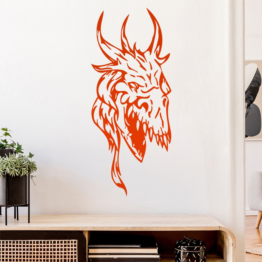 Uralt Drache Wandtattoo in 6 Größen - Wandaufkleber Wall Sticker - Dekoration, Küche, Wohnzimmer, Schlafzimmer, Badezimmer
