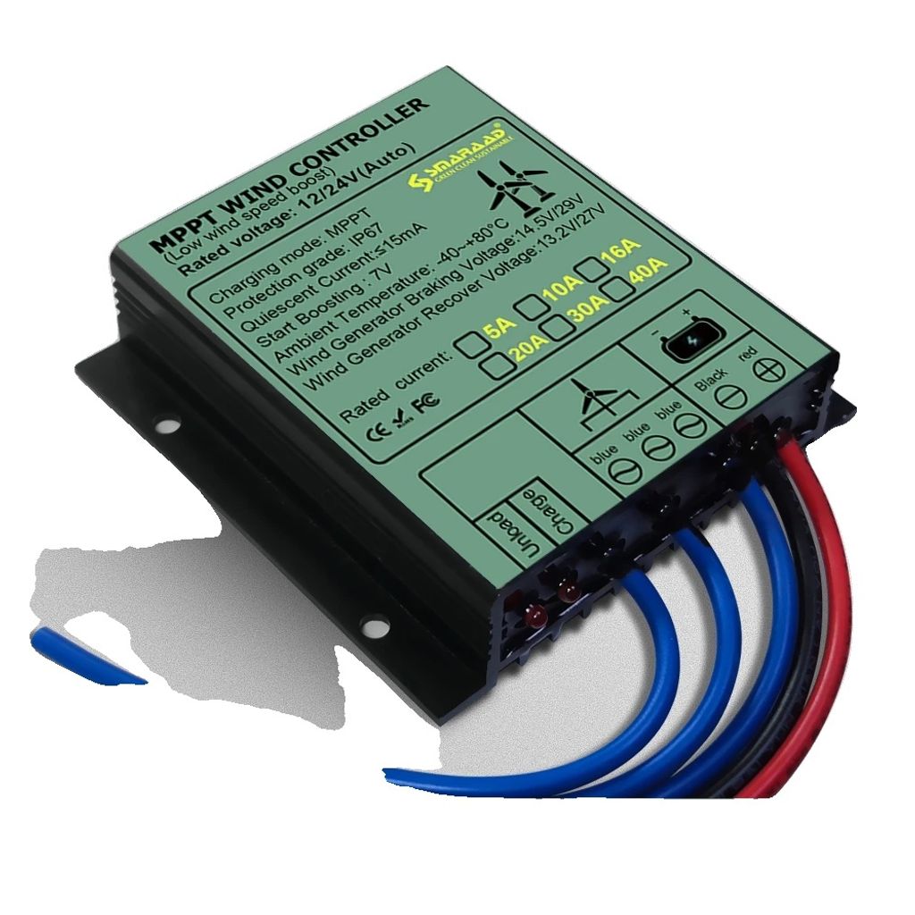 Regulátor nabíjania vetra, MPPT, vodotesný, 10A, 12V 24V Obrázok produktu 