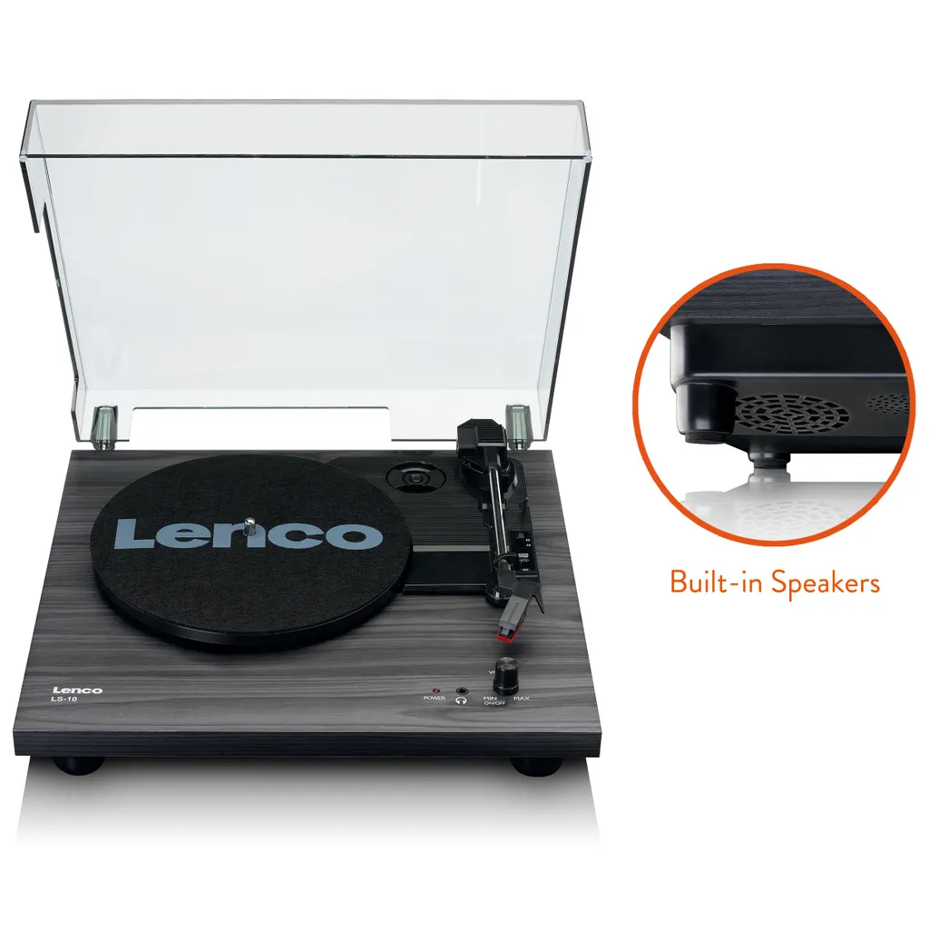 Giradischi Moderno Lenco LS-10BK Nero - Stile e Vinile per Casa - 2