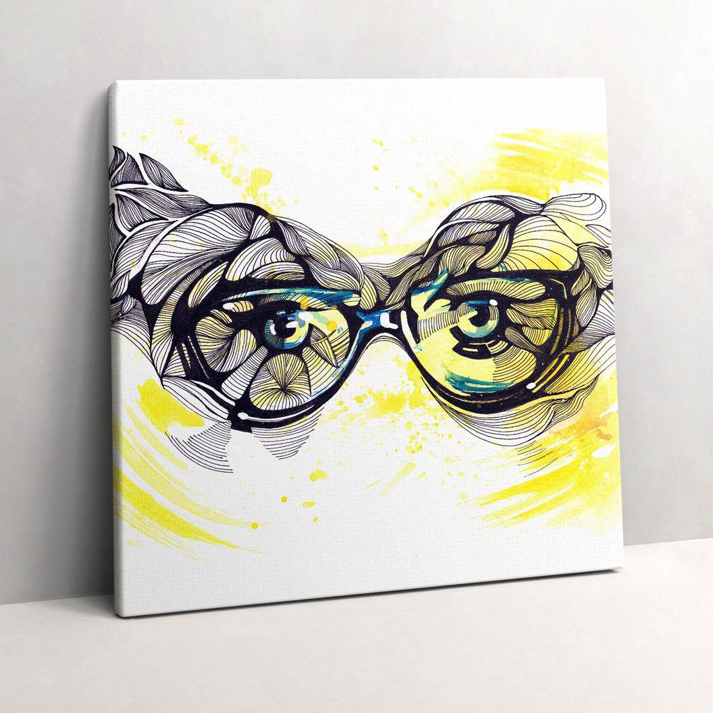 Eyes glasses – Leinwandbild Wandbild – 60x60 cm – Leinwandbilder – Wandbilder – Schlafzimmer – Flur
