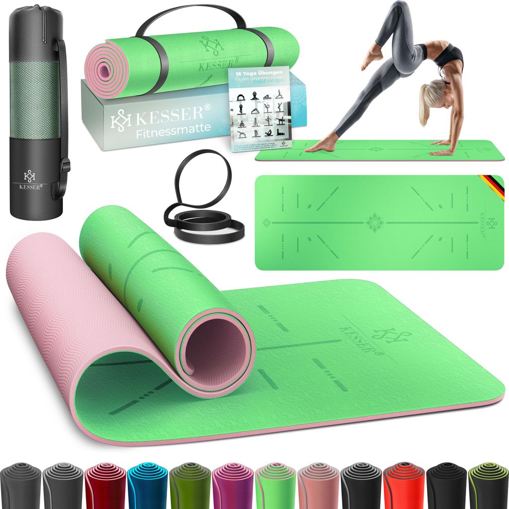 KESSER® Gymnastikmatte mit Tragegurt rutschfest TPE Produktbild 