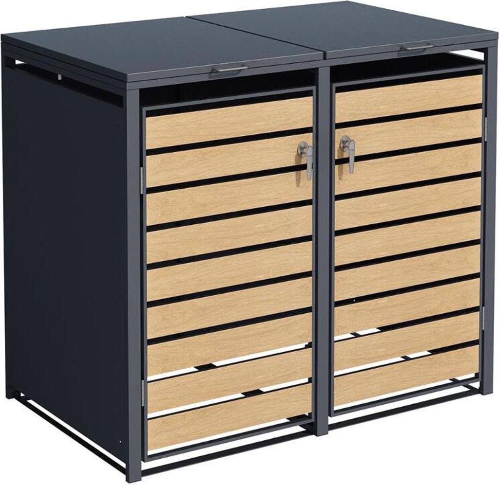 Mülltonnenbox Müllbox Mülltonnenverkleidung 2 Türen Box Produktbild 