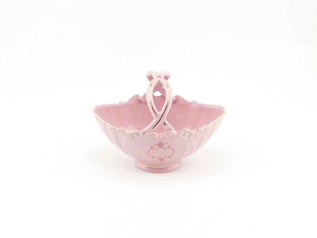 Košík na sladkosti 18 cm, ružový porcelán, kvety, Leander Obrázok produktu 