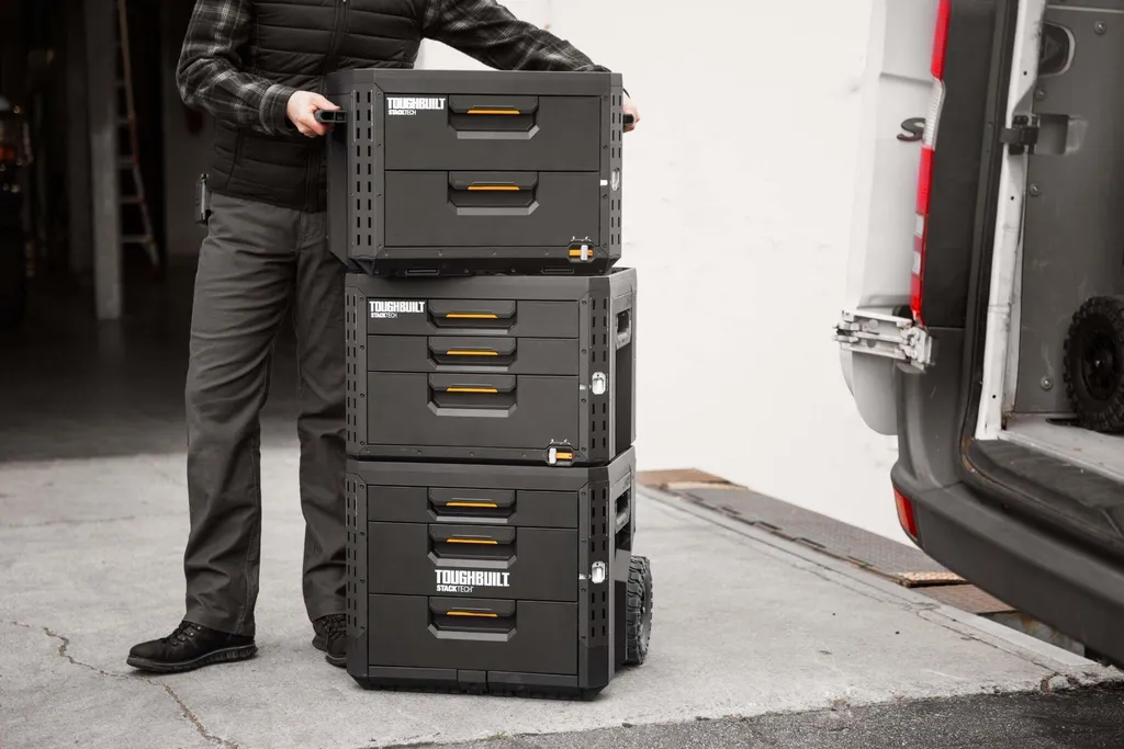 Rangement Outils de Chantier Mobile Stacktech avec Tiroirs et Roulettes - 12