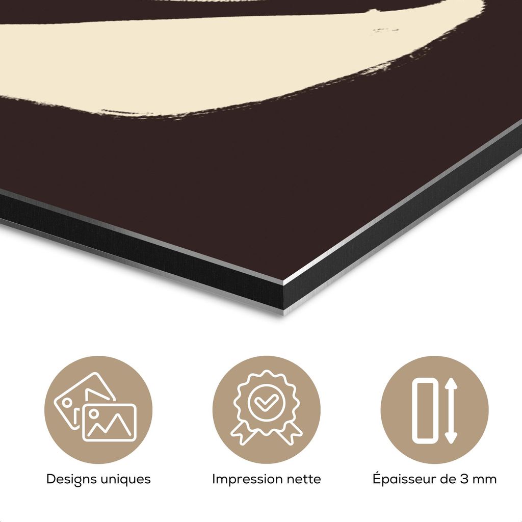 MuchoWow Wanddekoration Metall Metallbild Wandkunst 60x80 cm Kunst - Modern - Braun - Abstrakt MuchoWow Aluminium Gemälde - Wanddekoration Metall