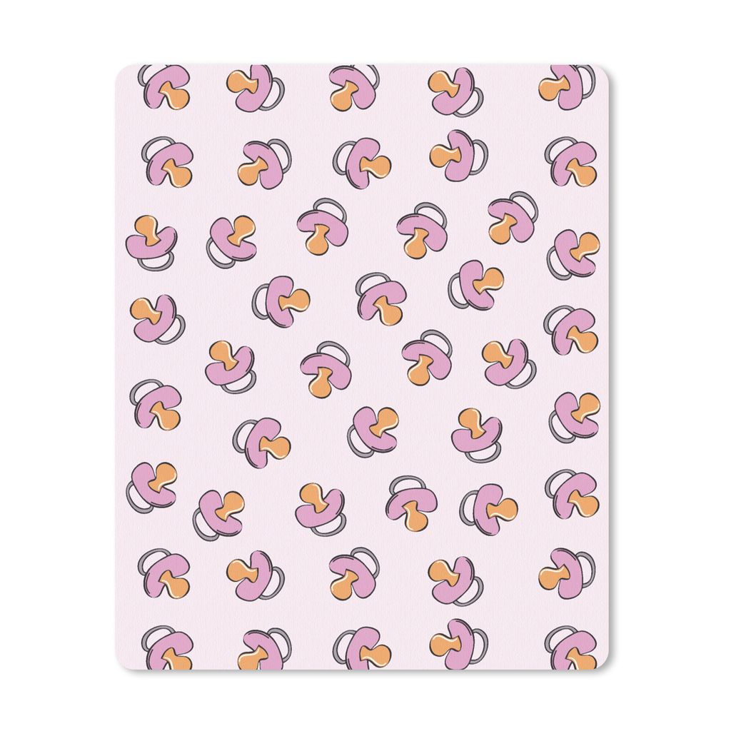 MuchoWow Mauspad Mousepad Schnuller - Muster - Rosa 30x40 cm - Mousepads - Maus Mat - Pad - Mausunterlage - Mausmatten
